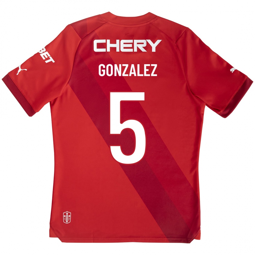 Herren Daniel González #5 Rot Auswärtstrikot Trikot 2023/24 T-Shirt Belgien