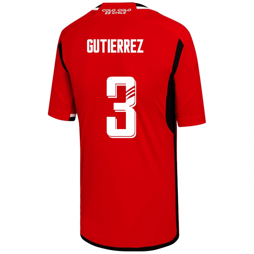 Herren Daniel Gutiérrez #3 Rot Auswärtstrikot Trikot 2023/24 T-Shirt Belgien