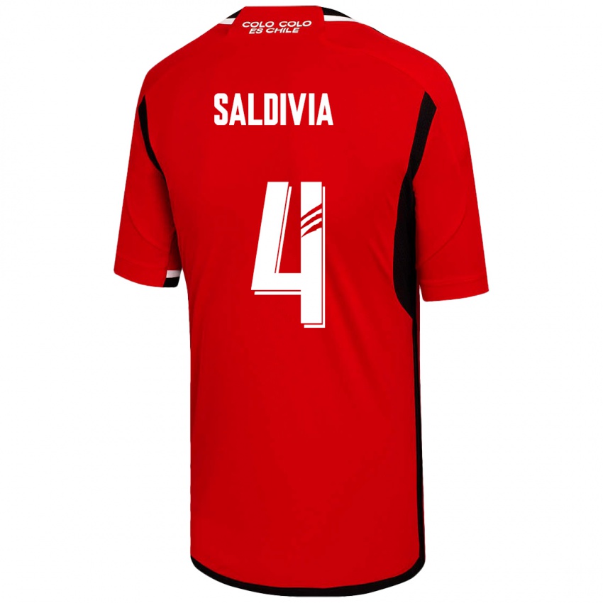 Herren Alan Saldivia #4 Rot Auswärtstrikot Trikot 2023/24 T-Shirt Belgien