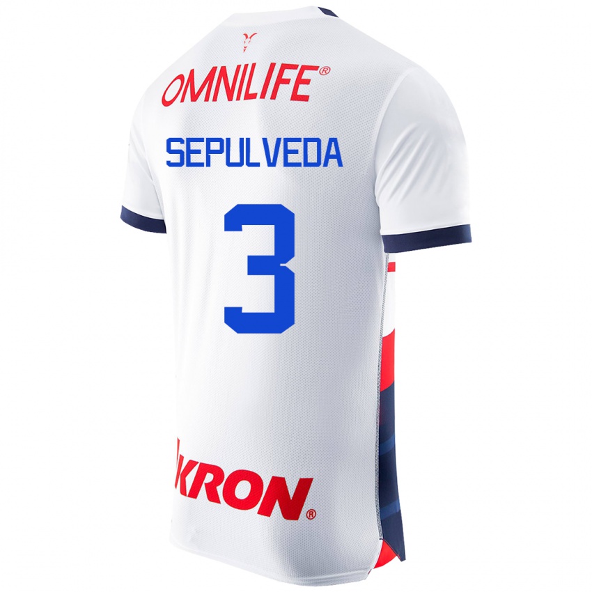 Herren Gilberto Sepúlveda #3 Weiß Auswärtstrikot Trikot 2023/24 T-Shirt Belgien