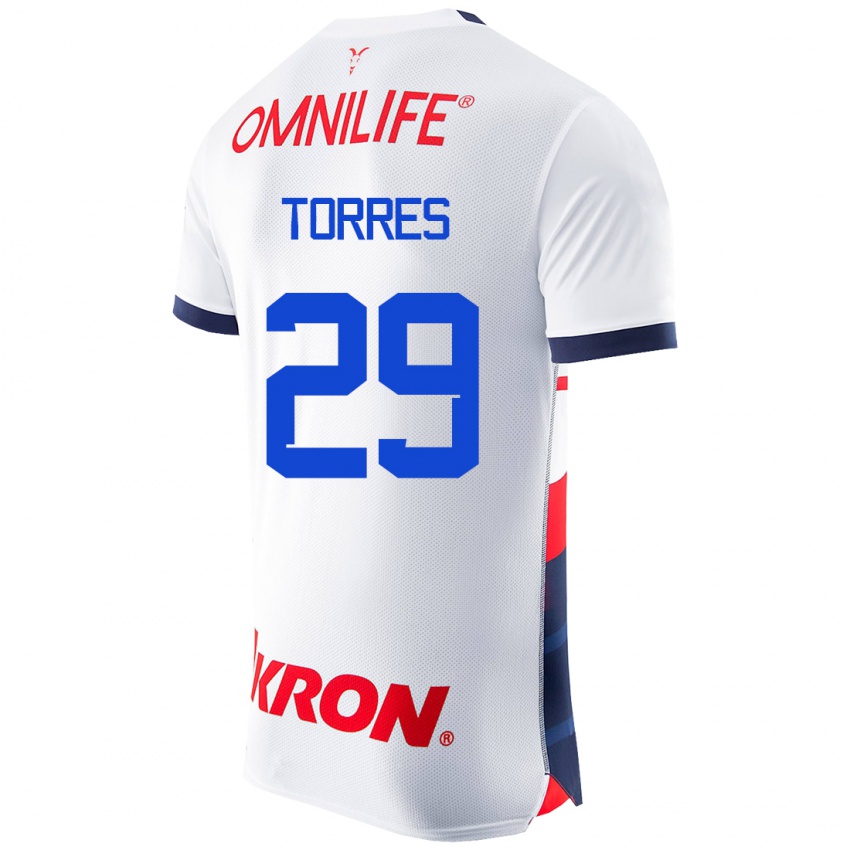 Herren Alan Torres #29 Weiß Auswärtstrikot Trikot 2023/24 T-Shirt Belgien