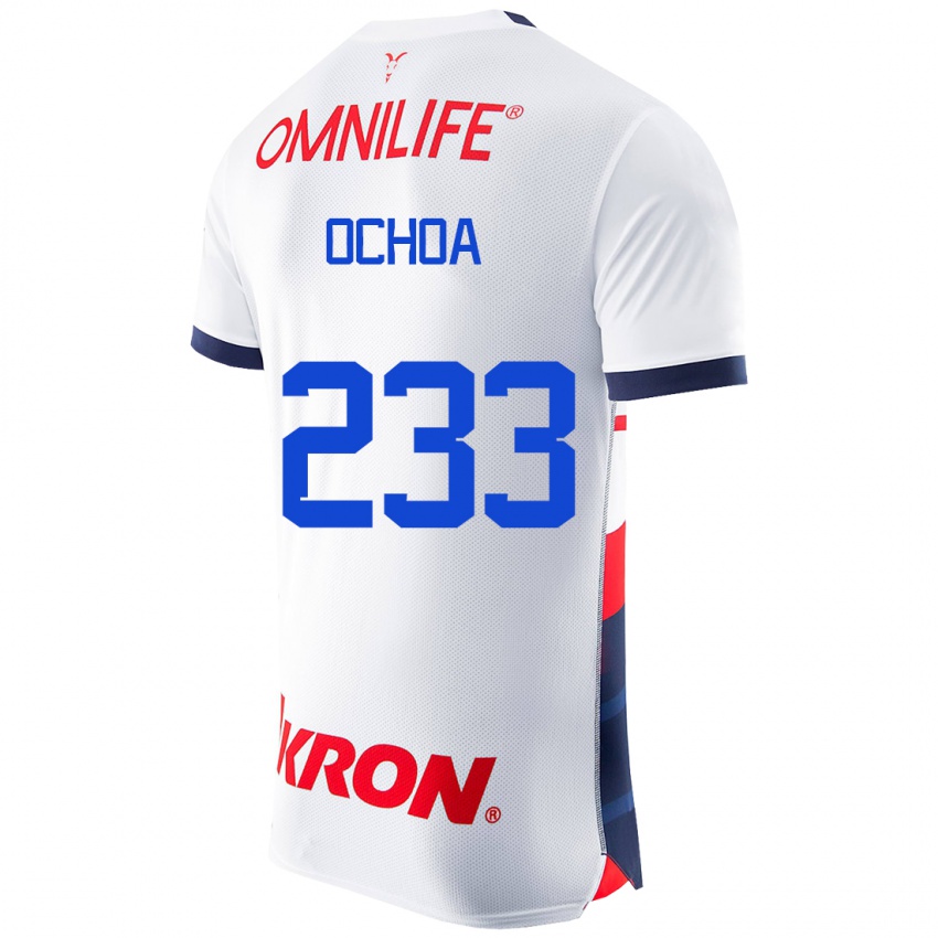 Herren Diego Ochoa #233 Weiß Auswärtstrikot Trikot 2023/24 T-Shirt Belgien