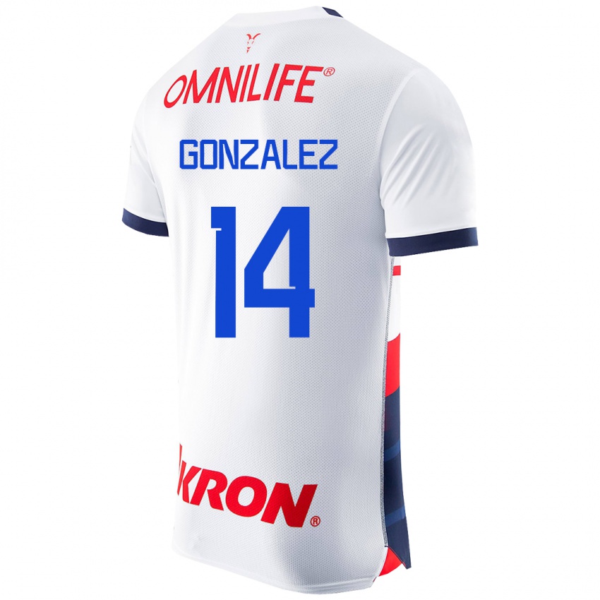 Herren Ivonne González #14 Weiß Auswärtstrikot Trikot 2023/24 T-Shirt Belgien