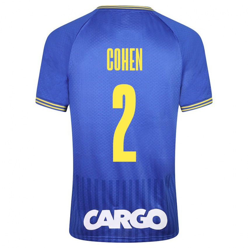 Heren Avishay Cohen #2 Blauw Uitshirt Uittenue 2023/24 T-Shirt België