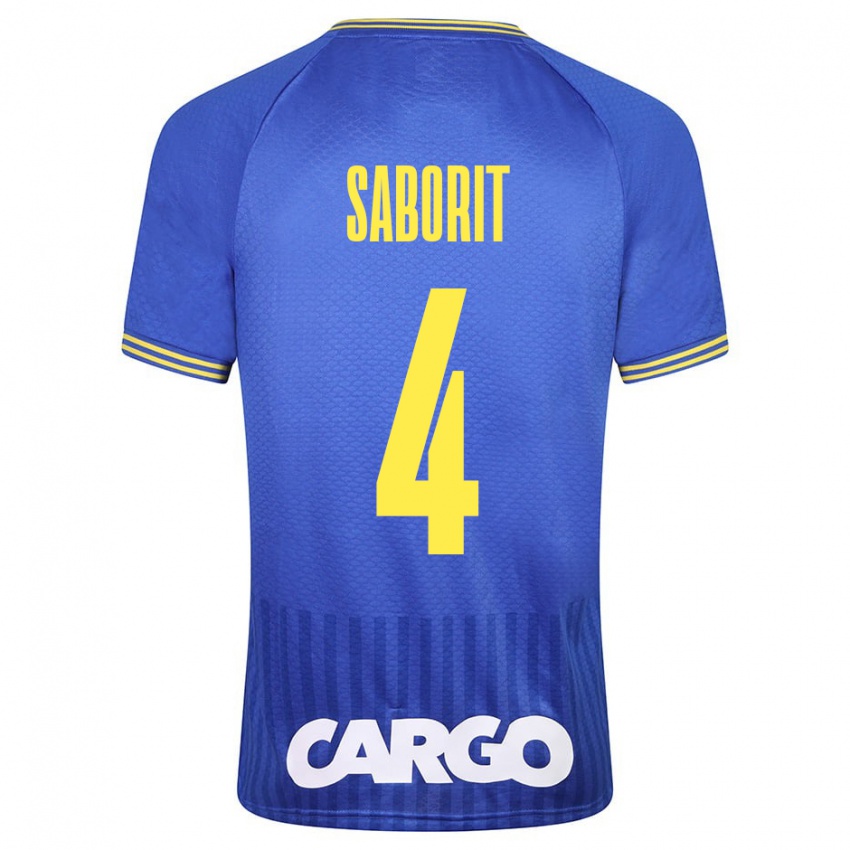 Heren Enric Saborit #4 Blauw Uitshirt Uittenue 2023/24 T-Shirt België