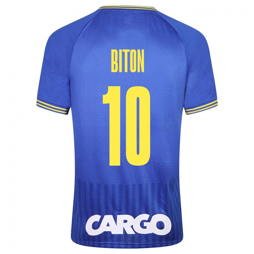 Herren Dan Biton #10 Blau Auswärtstrikot Trikot 2023/24 T-Shirt Belgien