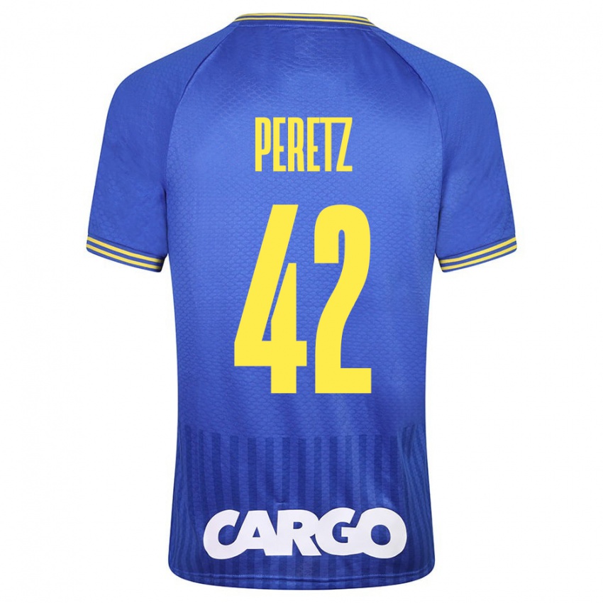Herren Dor Peretz #42 Blau Auswärtstrikot Trikot 2023/24 T-Shirt Belgien