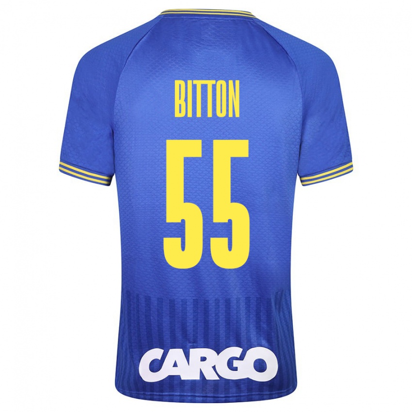 Herren Nir Bitton #55 Blau Auswärtstrikot Trikot 2023/24 T-Shirt Belgien