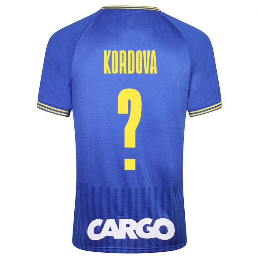 Herren Adir Kordova #0 Blau Auswärtstrikot Trikot 2023/24 T-Shirt Belgien