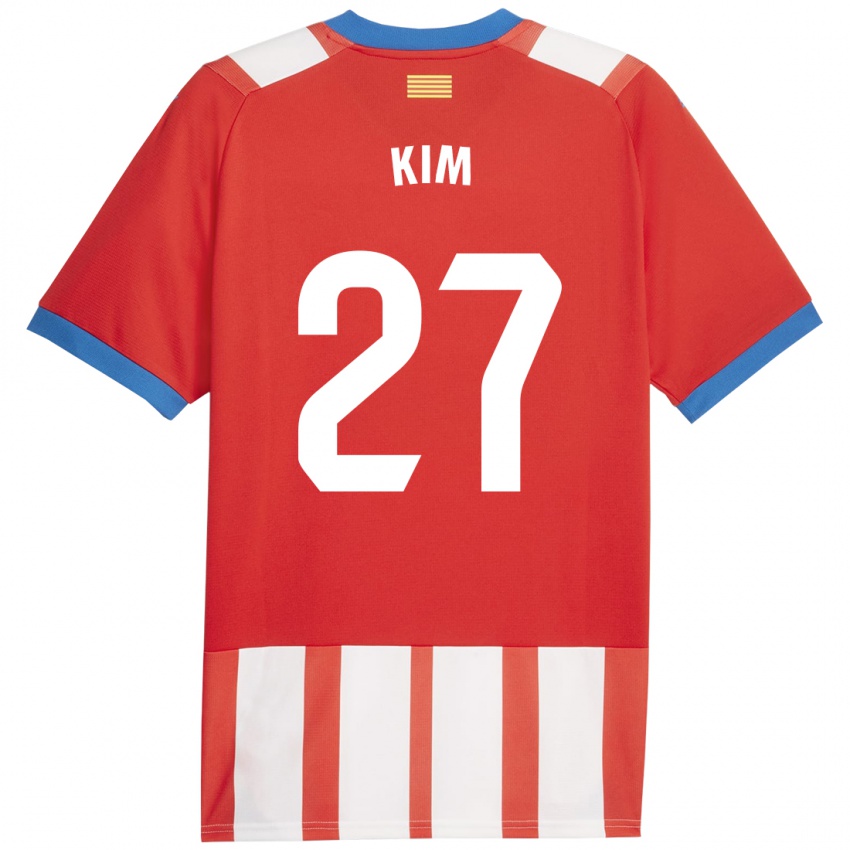 Damen Min-Su Kim #27 Rot-Weiss Heimtrikot Trikot 2023/24 T-Shirt Belgien