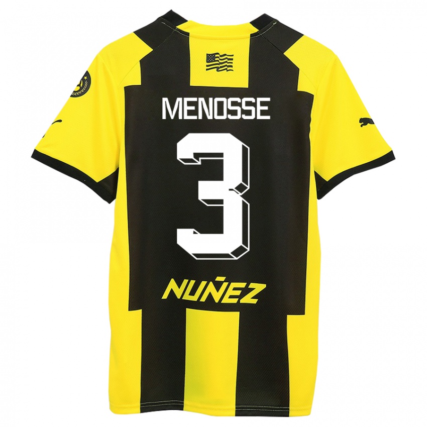 Damen Hernán Menosse #3 Gelb Schwarz Heimtrikot Trikot 2023/24 T-Shirt Belgien