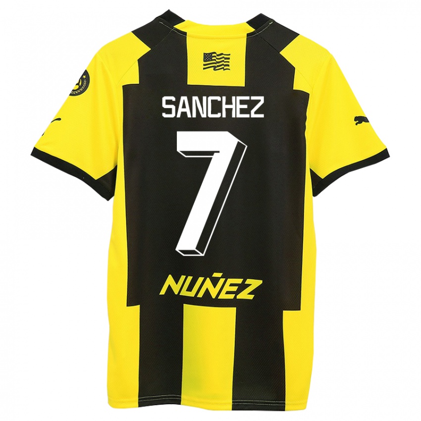 Damen Carlos Sánchez #7 Gelb Schwarz Heimtrikot Trikot 2023/24 T-Shirt Belgien