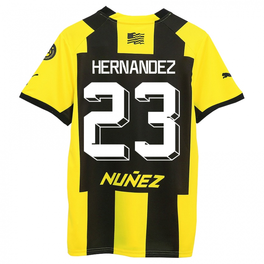Dames Abel Hernandez #23 Geel Zwart Thuisshirt Thuistenue 2023/24 T-Shirt België