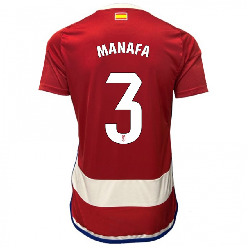 Damen Wilson Manafa #3 Rot Heimtrikot Trikot 2023/24 T-Shirt Belgien