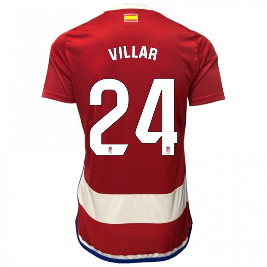 Damen Gonzalo Villar #24 Rot Heimtrikot Trikot 2023/24 T-Shirt Belgien