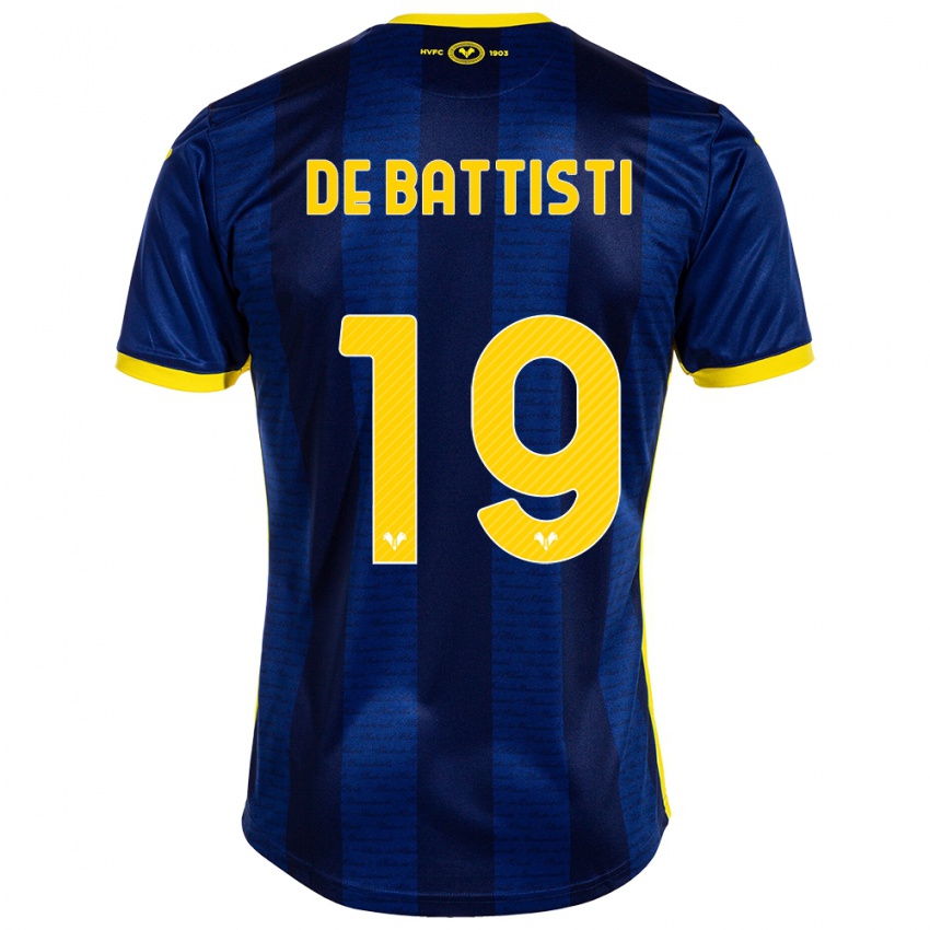 Dames Davide De Battisti #19 Marine Thuisshirt Thuistenue 2023/24 T-Shirt België