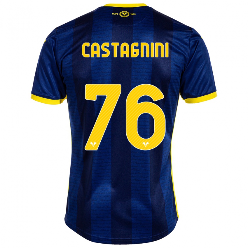 Dames Mirko Castagnini #76 Marine Thuisshirt Thuistenue 2023/24 T-Shirt België