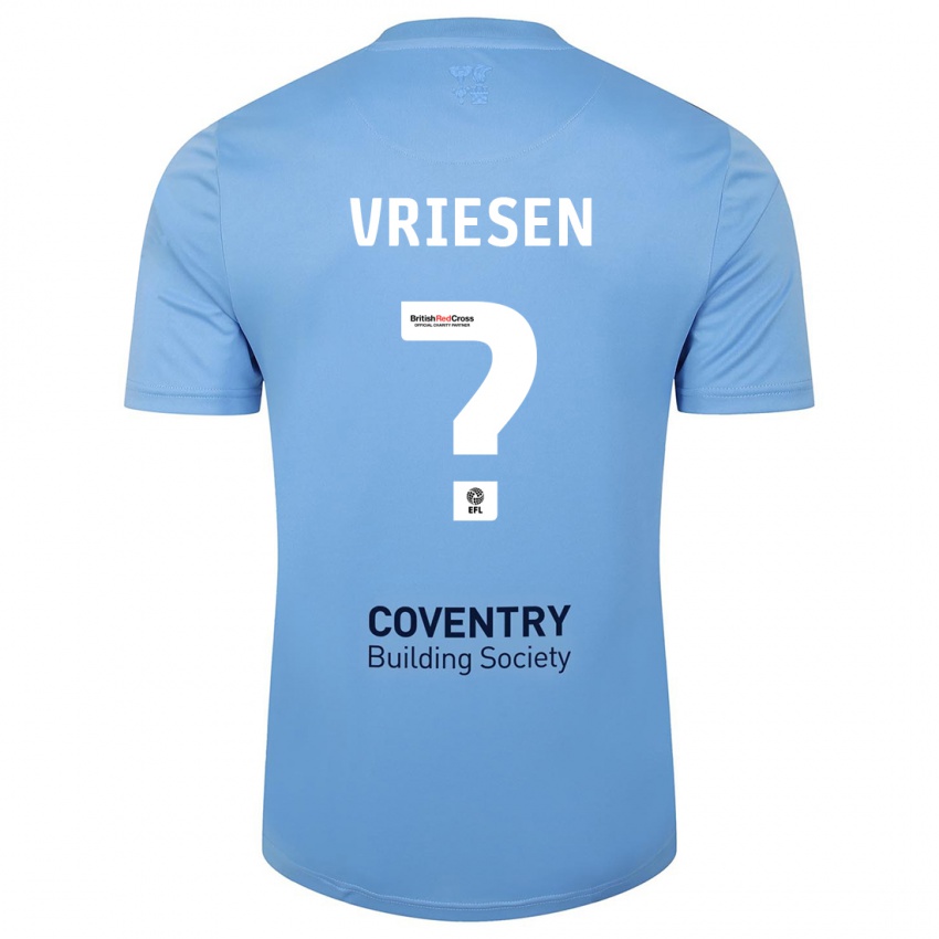 Dames Fabian Vriesen #0 Hemelsblauw Thuisshirt Thuistenue 2023/24 T-Shirt België