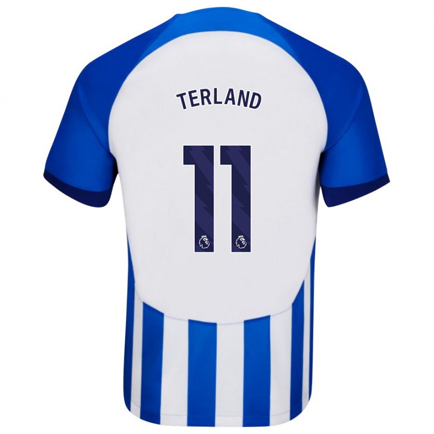 Dames Elisabeth Terland #11 Blauw Thuisshirt Thuistenue 2023/24 T-Shirt België