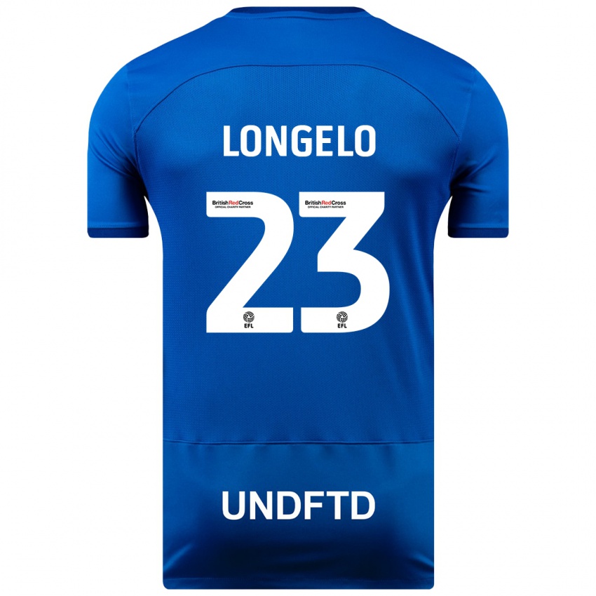 Femme Maillot Emmanuel Longelo #23 Bleu Tenues Domicile 2023/24 T-Shirt Belgique