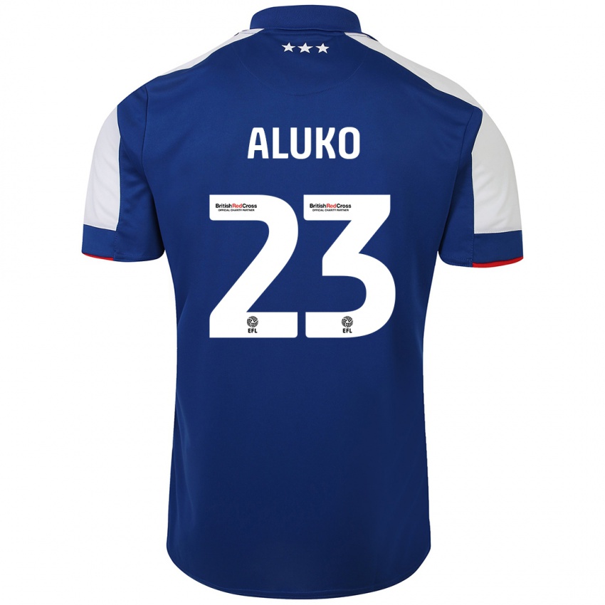 Dames Sone Aluko #23 Blauw Thuisshirt Thuistenue 2023/24 T-Shirt België
