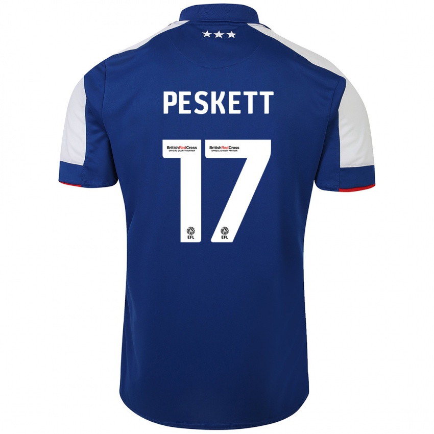 Dames Sophie Peskett #17 Blauw Thuisshirt Thuistenue 2023/24 T-Shirt België