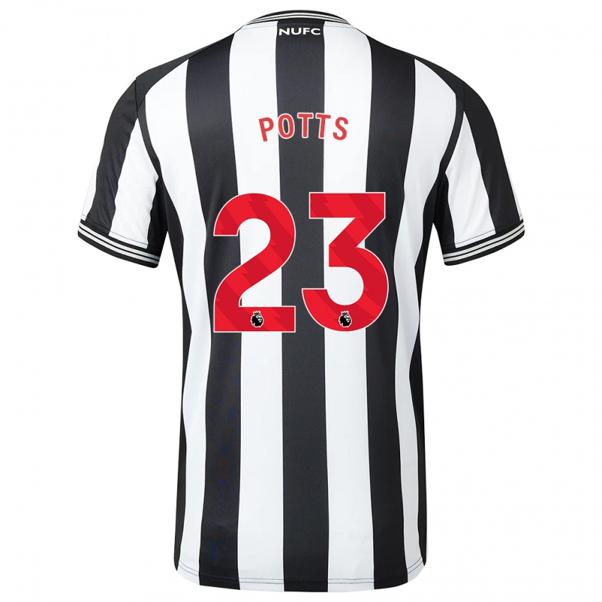 Dames Charlotte Potts #23 Zwart Wit Thuisshirt Thuistenue 2023/24 T-Shirt België