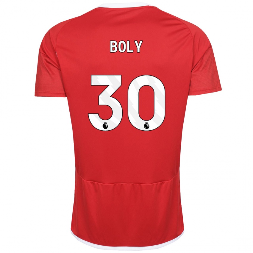 Femme Maillot Willy Boly #30 Rouge Tenues Domicile 2023/24 T-Shirt Belgique