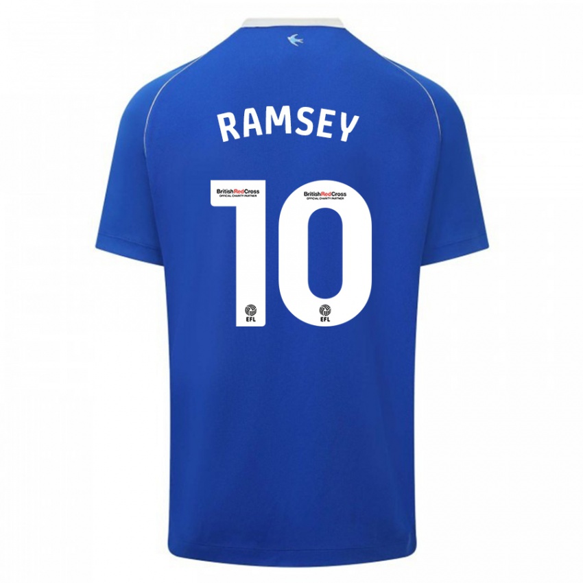Dames Aaron Ramsey #10 Blauw Thuisshirt Thuistenue 2023/24 T-Shirt België