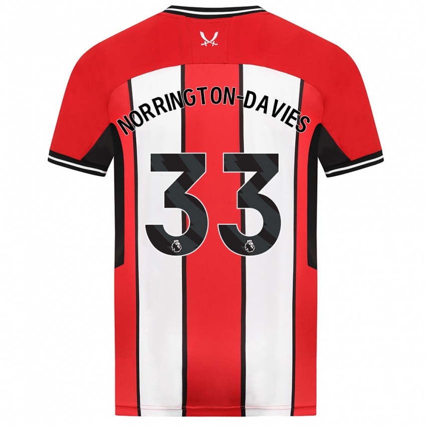 Damen Rhys Norrington-Davies #33 Rot Heimtrikot Trikot 2023/24 T-Shirt Belgien