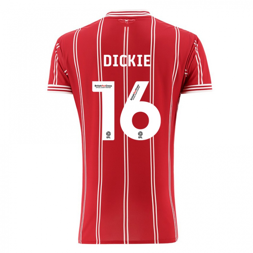 Damen Rob Dickie #16 Rot Heimtrikot Trikot 2023/24 T-Shirt Belgien