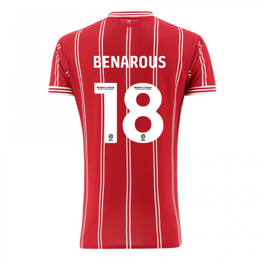 Damen Ayman Benarous #18 Rot Heimtrikot Trikot 2023/24 T-Shirt Belgien