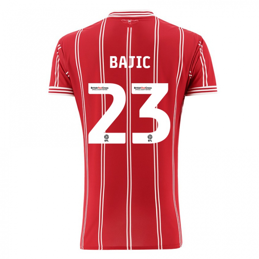 Damen Stefan Bajic #23 Rot Heimtrikot Trikot 2023/24 T-Shirt Belgien