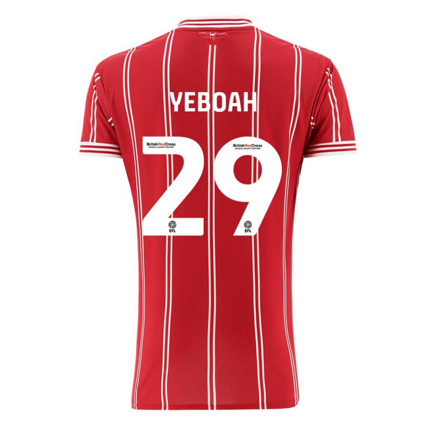 Damen Ephraim Yeboah #29 Rot Heimtrikot Trikot 2023/24 T-Shirt Belgien