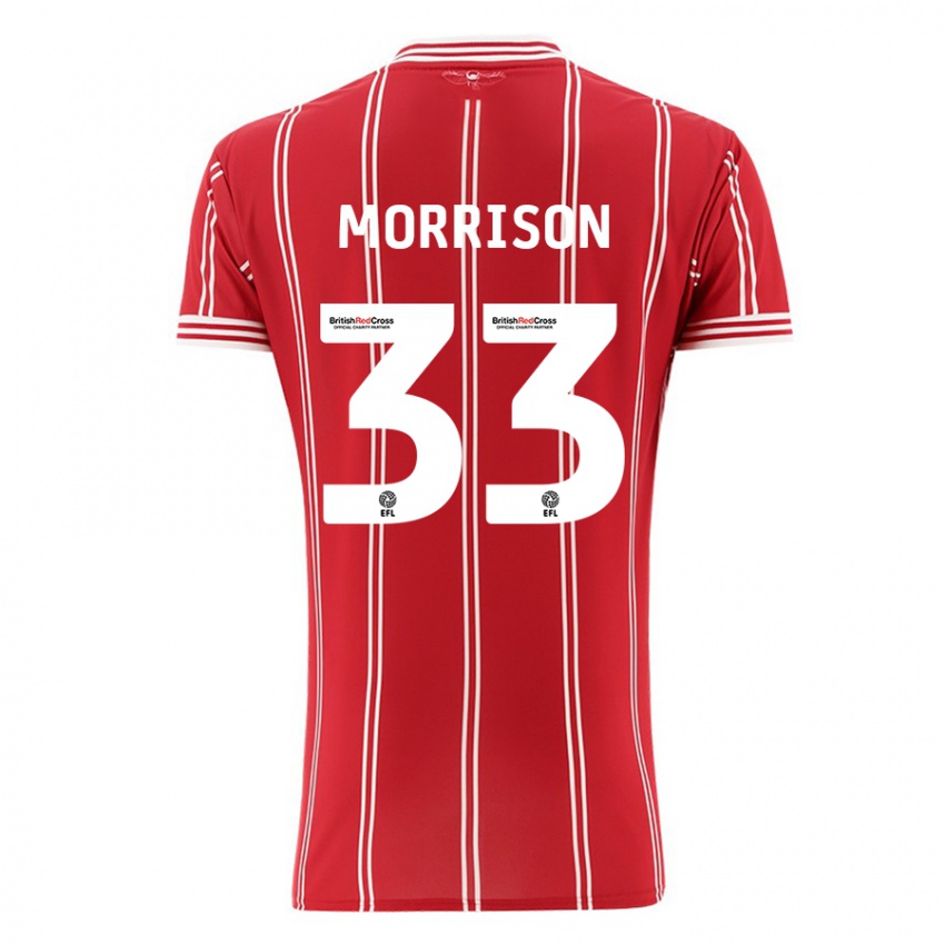 Damen Elijah Morrison #33 Rot Heimtrikot Trikot 2023/24 T-Shirt Belgien