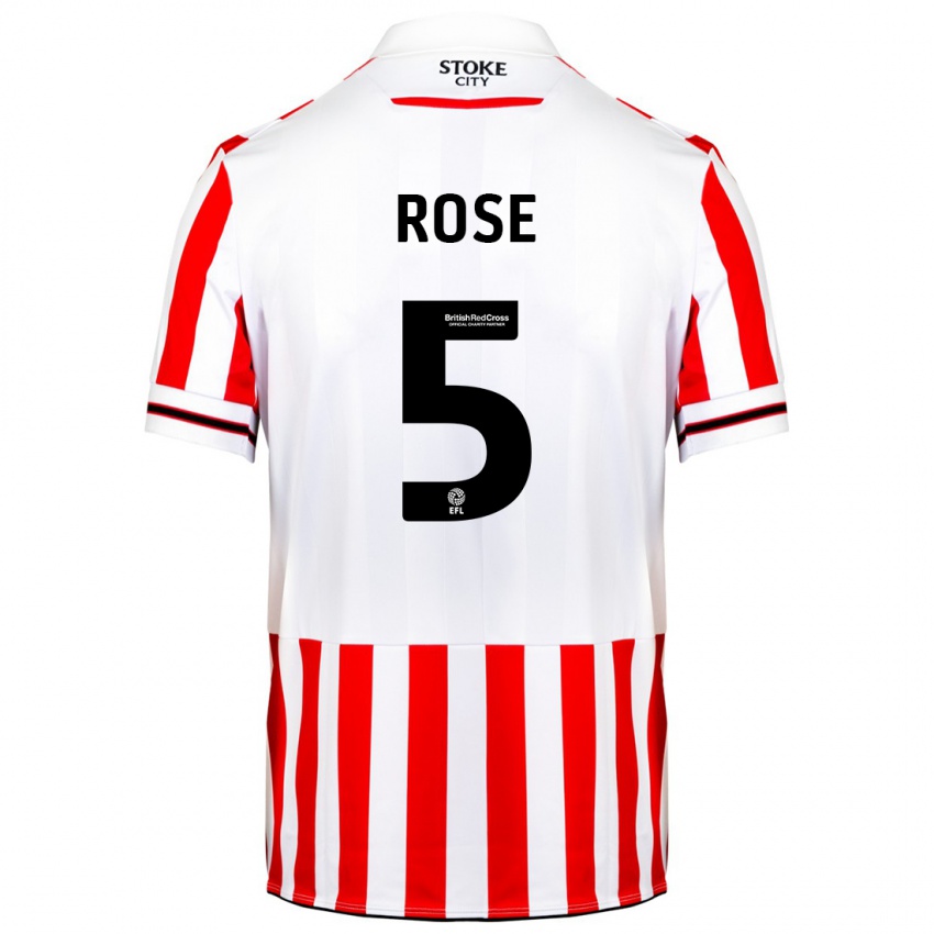 Damen Michael Rose #5 Rot-Weiss Heimtrikot Trikot 2023/24 T-Shirt Belgien