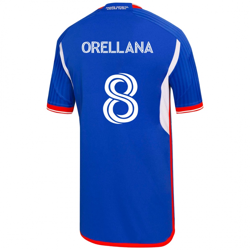 Dames Denisse Orellana #8 Blauw Thuisshirt Thuistenue 2023/24 T-Shirt België