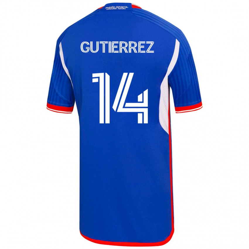 Dames Ana Gutiérrez #14 Blauw Thuisshirt Thuistenue 2023/24 T-Shirt België