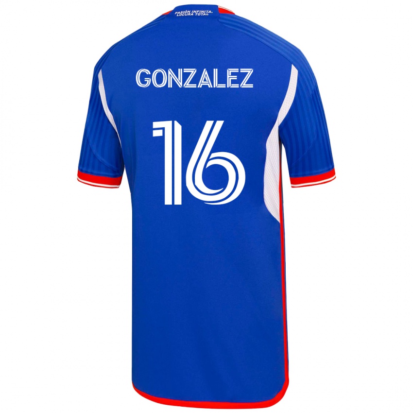 Dames Monserratt González #16 Blauw Thuisshirt Thuistenue 2023/24 T-Shirt België