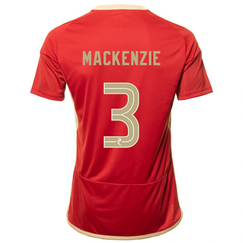Dames Jack Mackenzie #3 Rood Thuisshirt Thuistenue 2023/24 T-Shirt België