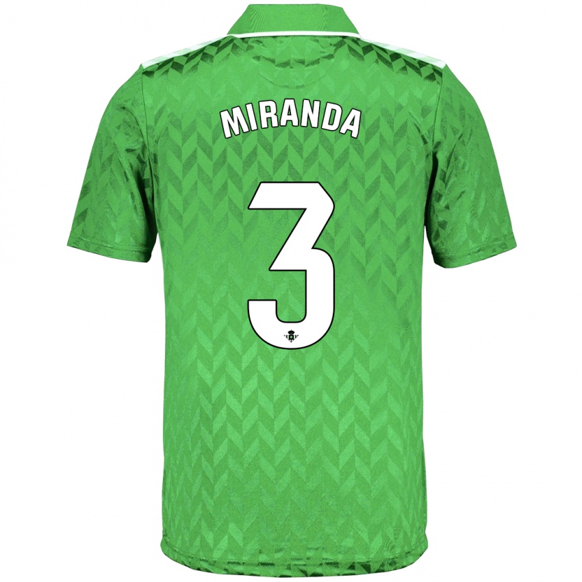 Damen Juan Miranda #3 Grün Auswärtstrikot Trikot 2023/24 T-Shirt Belgien