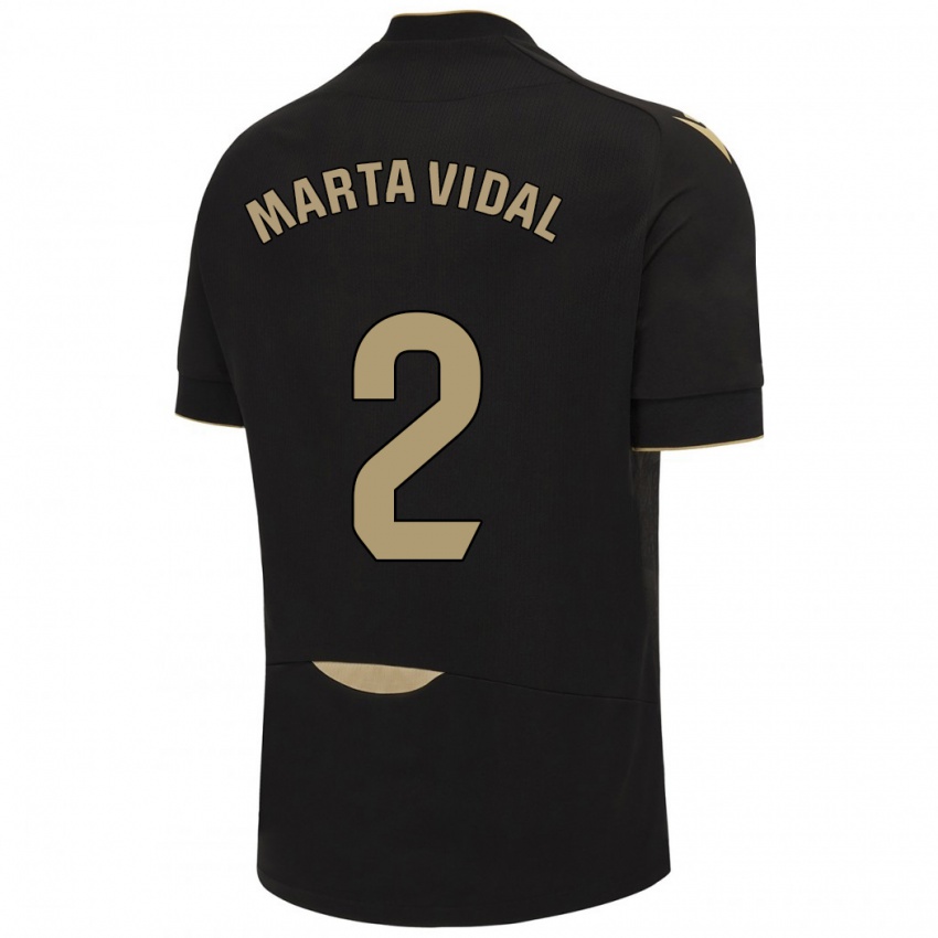 Damen Marta Vidal Vela #2 Schwarz Auswärtstrikot Trikot 2023/24 T-Shirt Belgien
