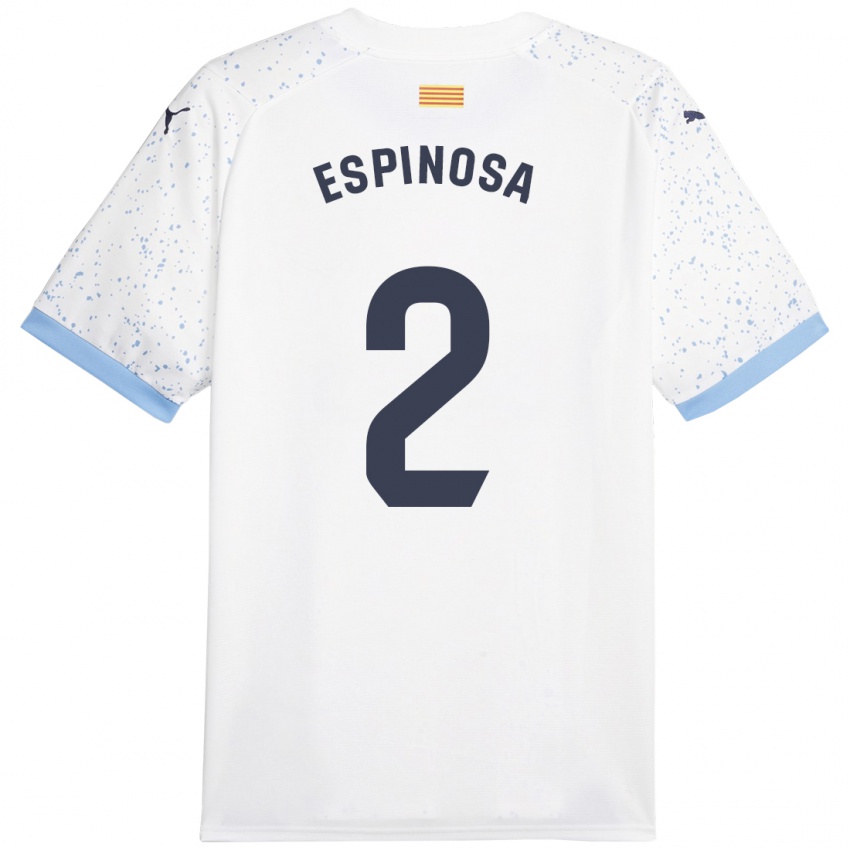 Damen Bernardo Espinosa #2 Weiß Auswärtstrikot Trikot 2023/24 T-Shirt Belgien