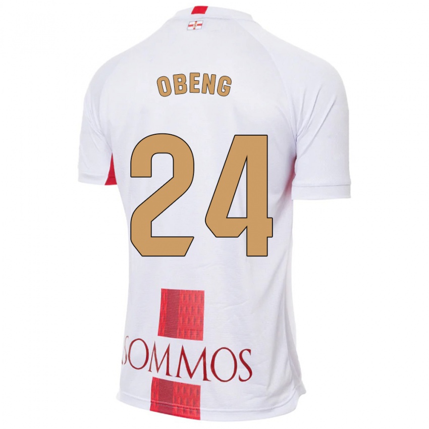 Damen Samuel Obeng #24 Weiß Auswärtstrikot Trikot 2023/24 T-Shirt Belgien