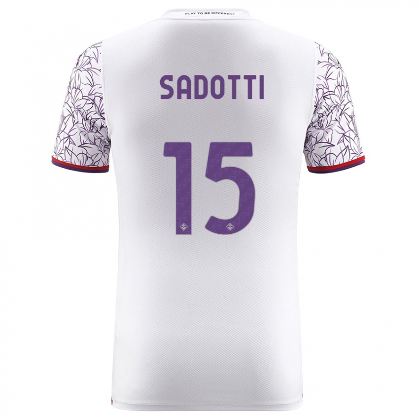 Dames Edoardo Sadotti #15 Wit Uitshirt Uittenue 2023/24 T-Shirt België