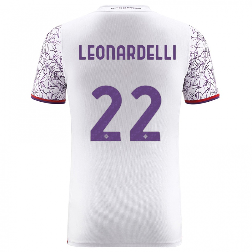 Damen Pietro Leonardelli #22 Weiß Auswärtstrikot Trikot 2023/24 T-Shirt Belgien