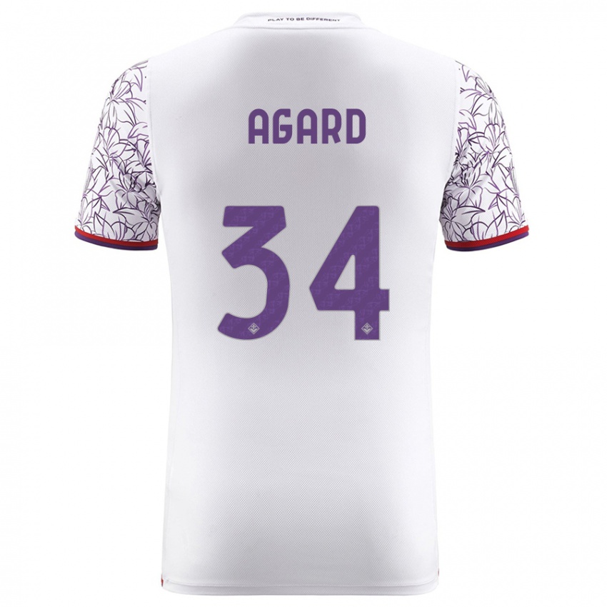 Damen Laura Agard #34 Weiß Auswärtstrikot Trikot 2023/24 T-Shirt Belgien