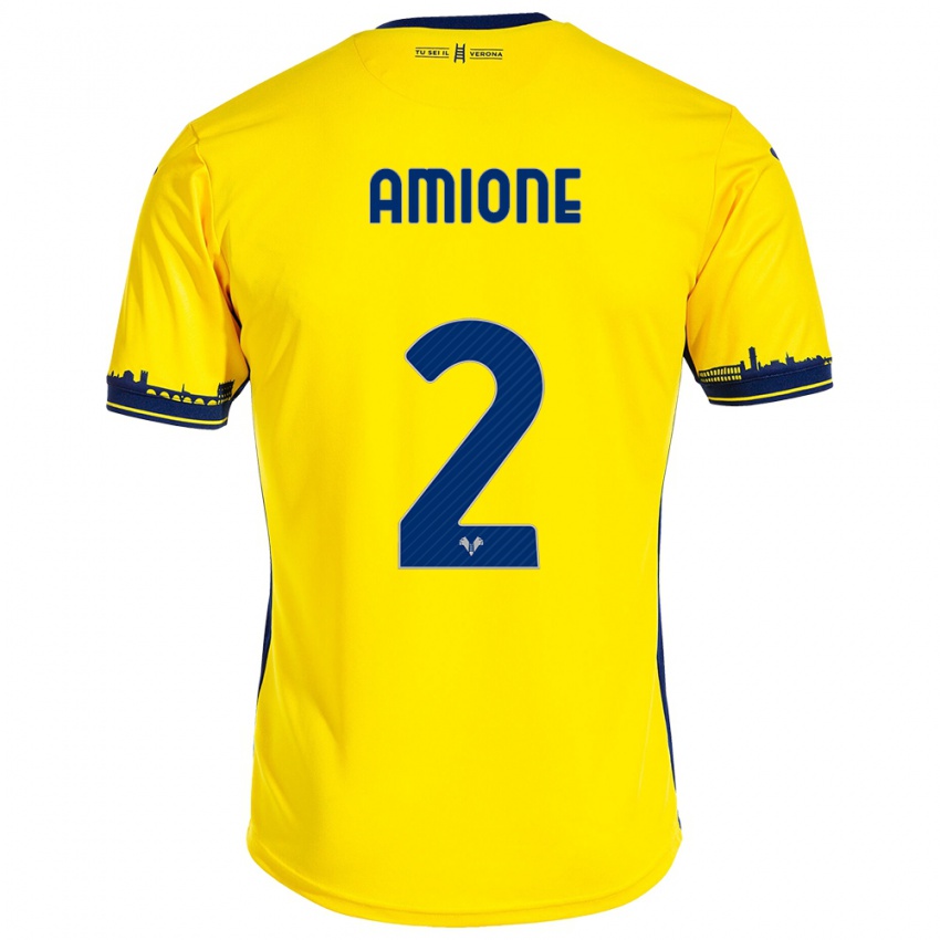 Damen Bruno Amione #2 Gelb Auswärtstrikot Trikot 2023/24 T-Shirt Belgien