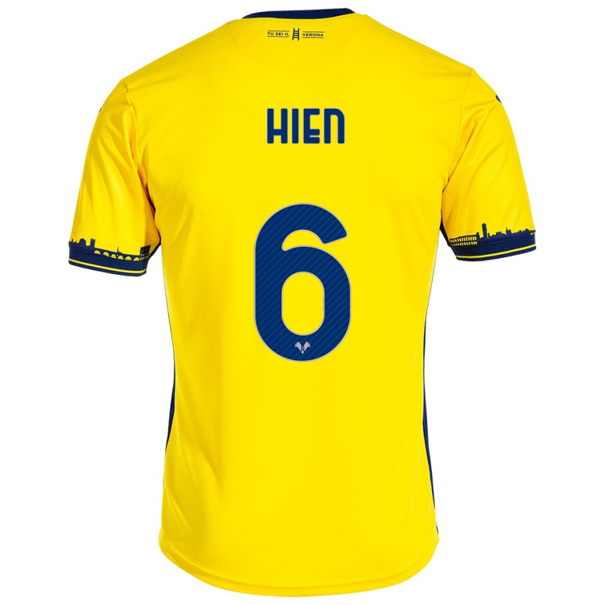 Damen Isak Hien #6 Gelb Auswärtstrikot Trikot 2023/24 T-Shirt Belgien
