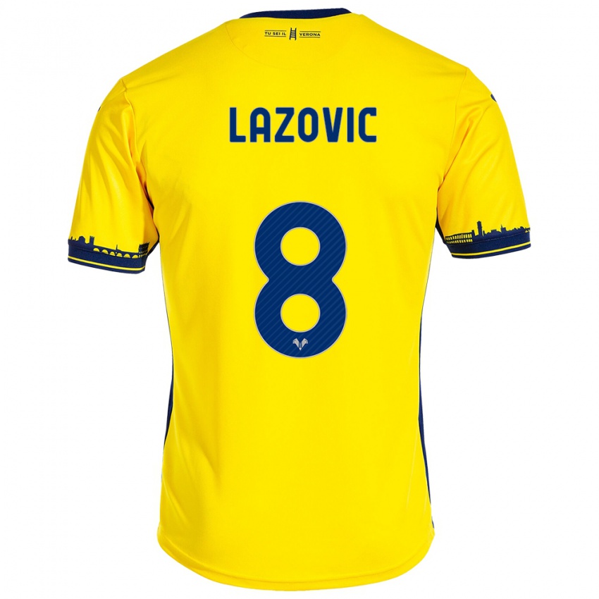 Damen Darko Lazović #8 Gelb Auswärtstrikot Trikot 2023/24 T-Shirt Belgien
